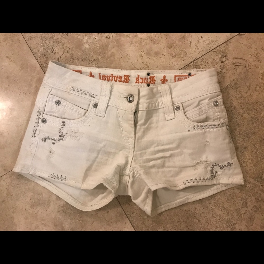 Rock Revival White Denim Shorts
